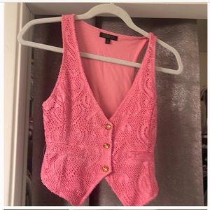 Club Exx dolls kill pink rhinestone vest
